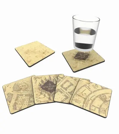 Sous-verres Thermoréactif Carte du Maraudeur x4 -  La boutique Aux 2 Balais