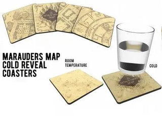 Sous-verres Thermoréactif Carte du Maraudeur x4 -  La boutique Aux 2 Balais