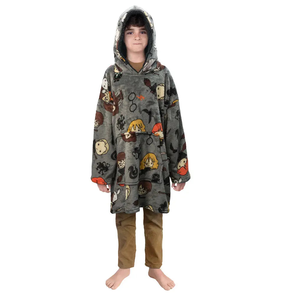 Sweat Plaid À Capuche Pour Enfant Avec Personnages Chibi De Harry Potter Poudlard -  La boutique Aux 2 Balais