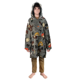 Sweat Plaid À Capuche Pour Enfant Avec Personnages Chibi De Harry Potter Poudlard -  La boutique Aux 2 Balais
