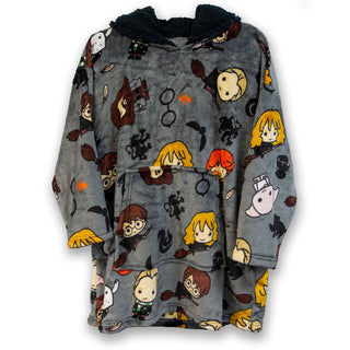 Sweat Plaid à Capuche Pour Enfant Avec Personnages Chibi De Harry Potter Poudlard