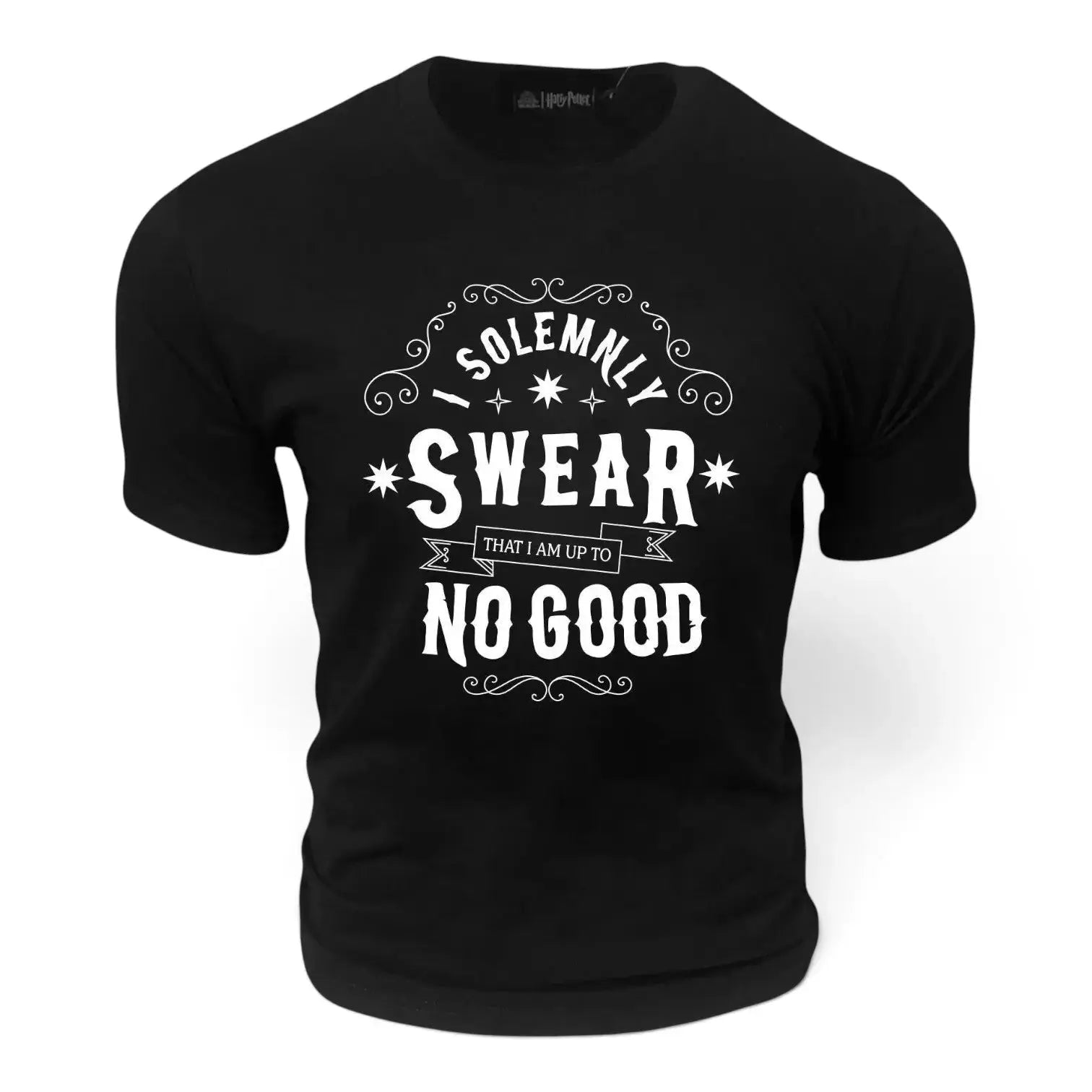 T-shirt noir en coton La boutique Aux 2 Balais avec impression en relief Harry Potter Carte du Maraudeur