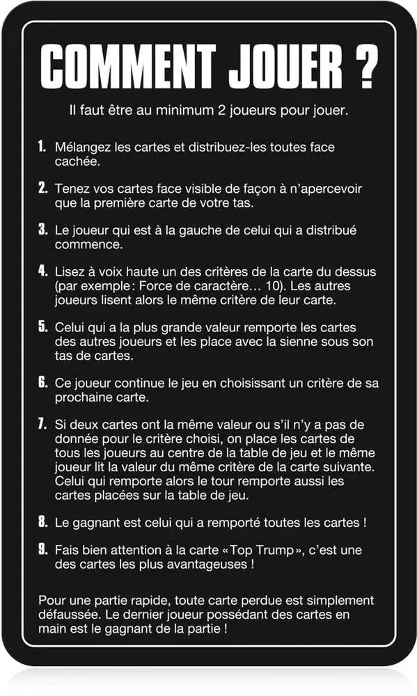 TOP Trumps Les Heros de Poudlard -  La boutique Aux 2 Balais
