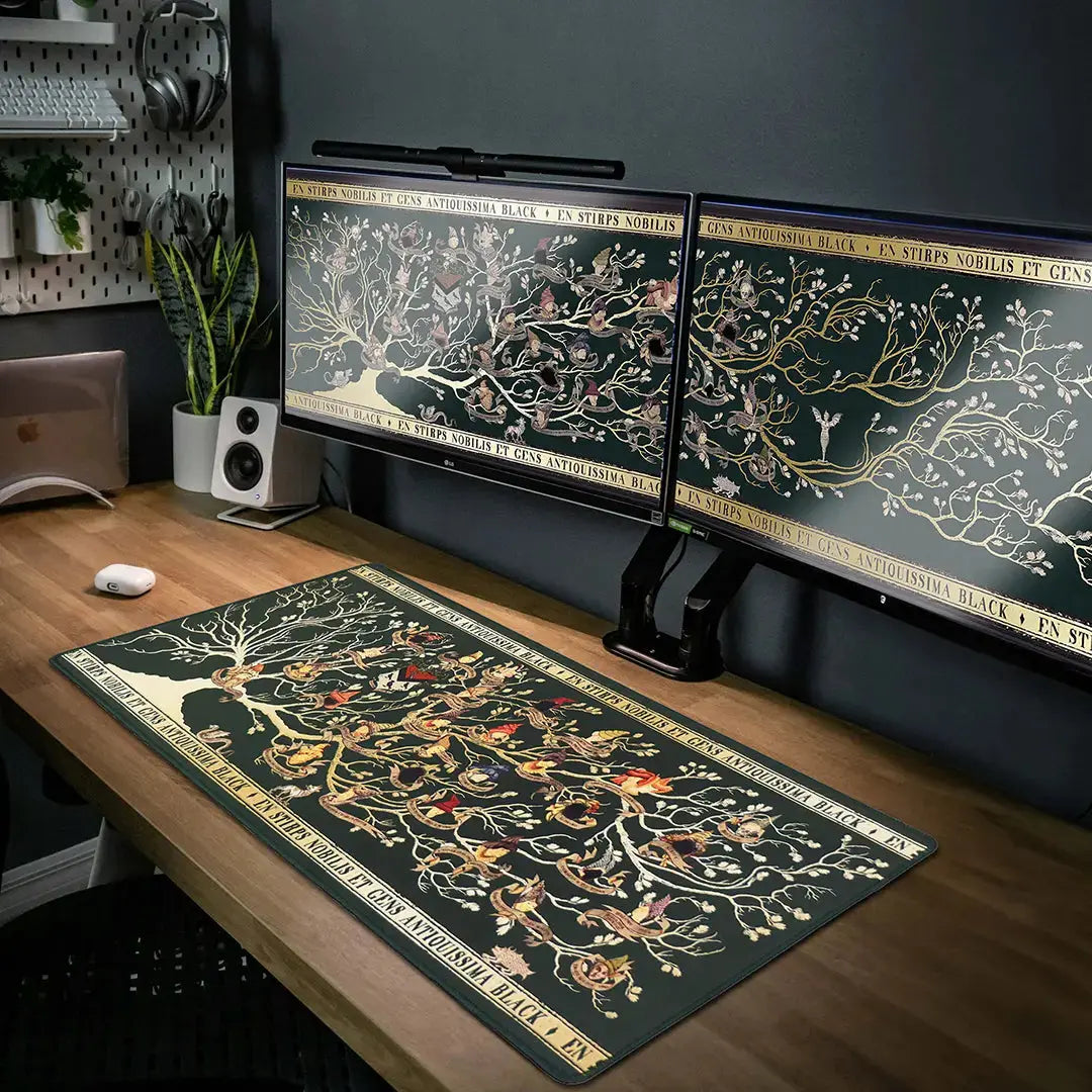 Tapis de bureau Famille Black – Grande surface 80x35 cm -  La boutique Aux 2 Balais