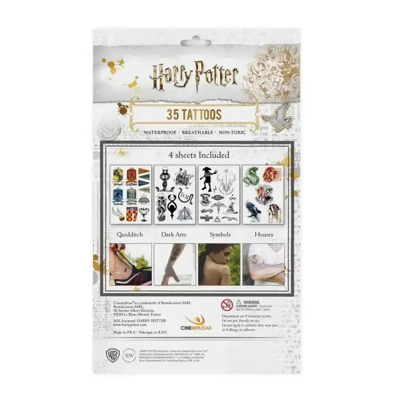 tatouages temporaires Harry Potter collection x35