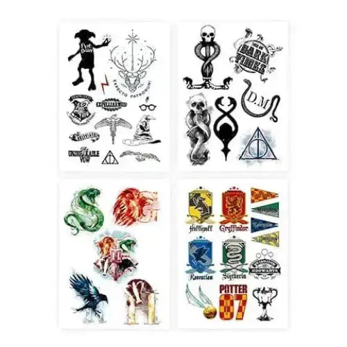 tatouages temporaires Harry Potter thème sorcellerie
