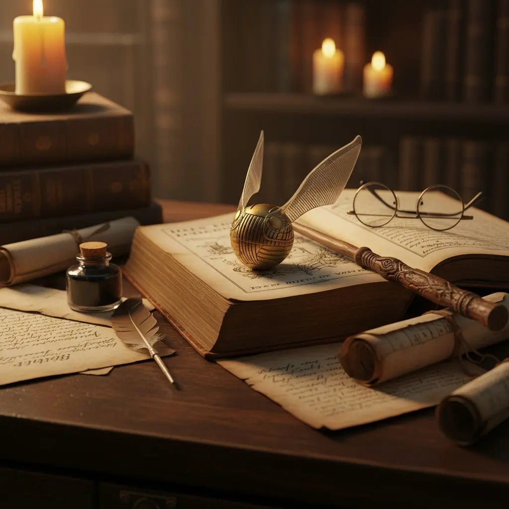 La boutique Aux 2 Balais - Réplique dorée du Vif d'Or Harry Potter 15 cm avec ailes transparentes, jouet enfant.