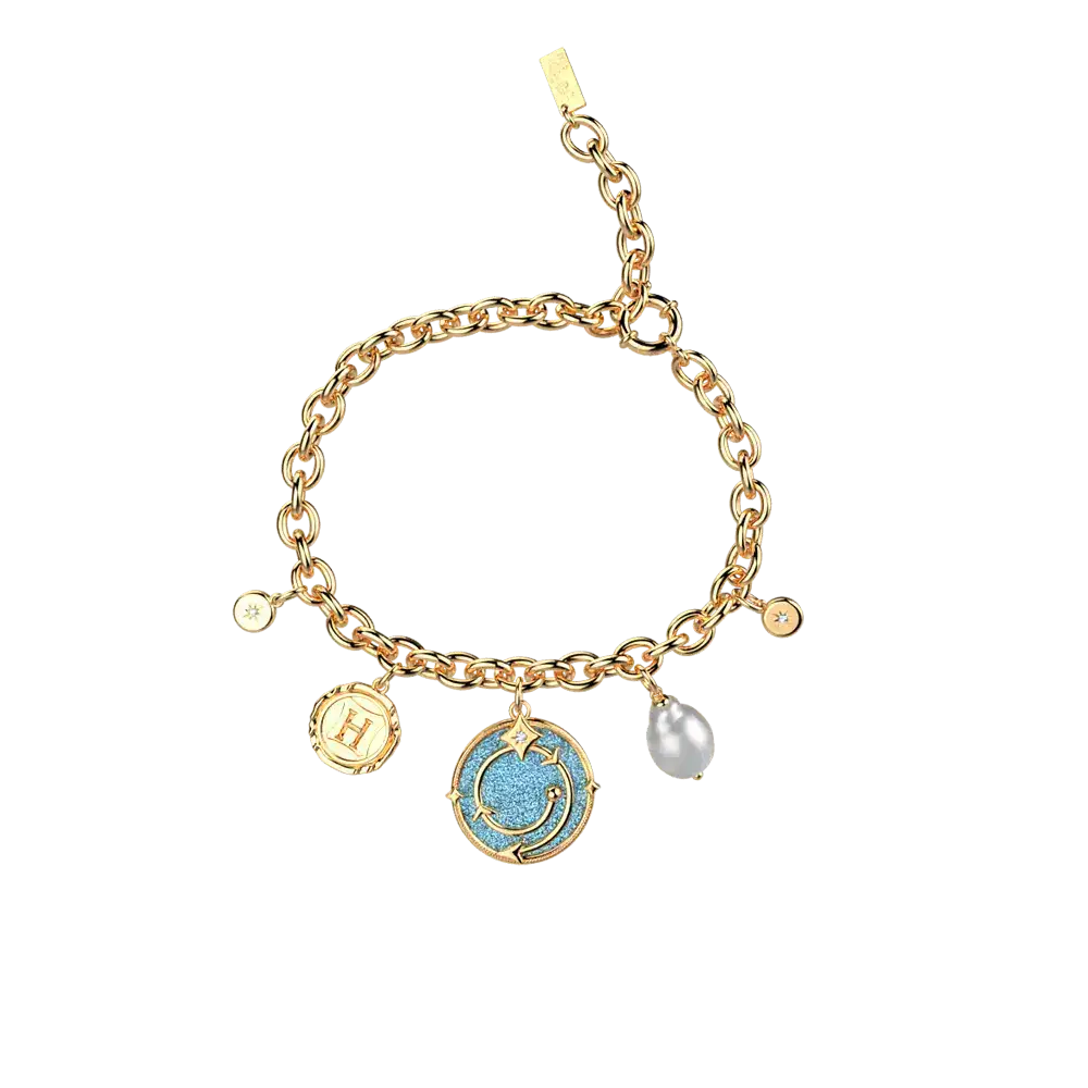 Bracelet Chaîne Enchantement Harry Potter - Doré - Licence officielle Warner Bros. - La boutique Aux 2 Balais