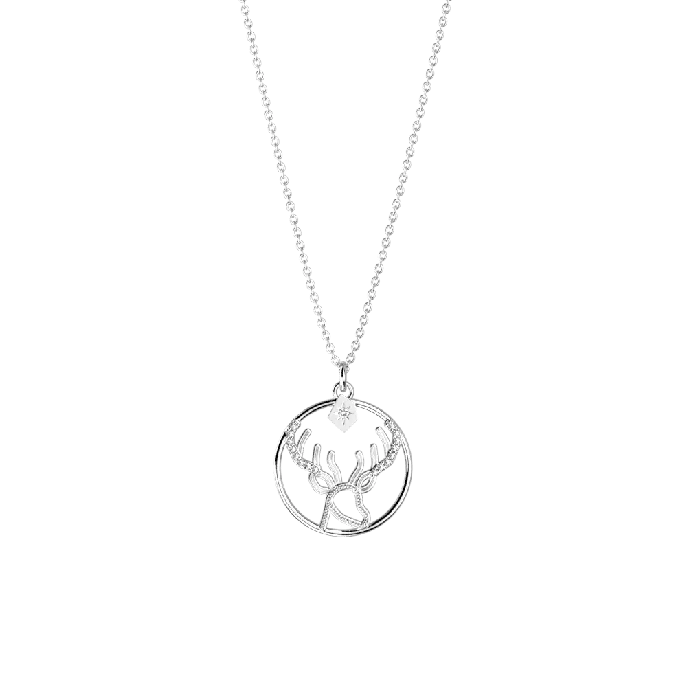 Collier Patronus Cerf Harry Potter - Argenté - Licence officielle Warner Bros. - La boutique Aux 2 Balais