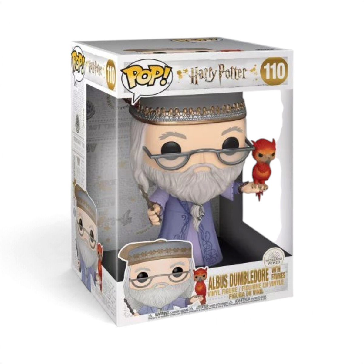 Figurine Funko POP Jumbo Albus Dumbledore avec Fawkes de La boutique Aux 2 Balais, personnage Harry Potter en vinyle