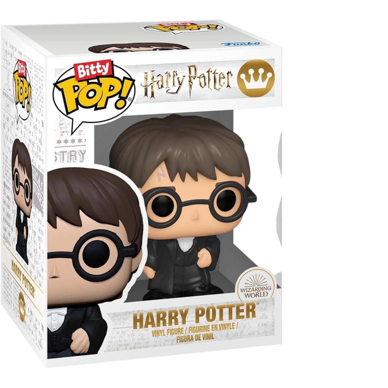 Pack Bitty Pop La boutique Aux 2 Balais avec figurine vinyle Harry Potter en costume de bal dans sa boîte de collection