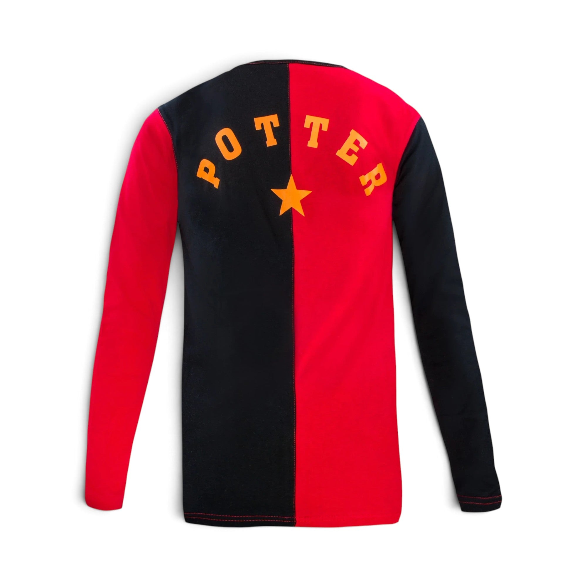 T-shirt La boutique Aux 2 Balais Harry Potter Tournoi des 3 Sorciers rouge et noir en coton avec inscription Potter