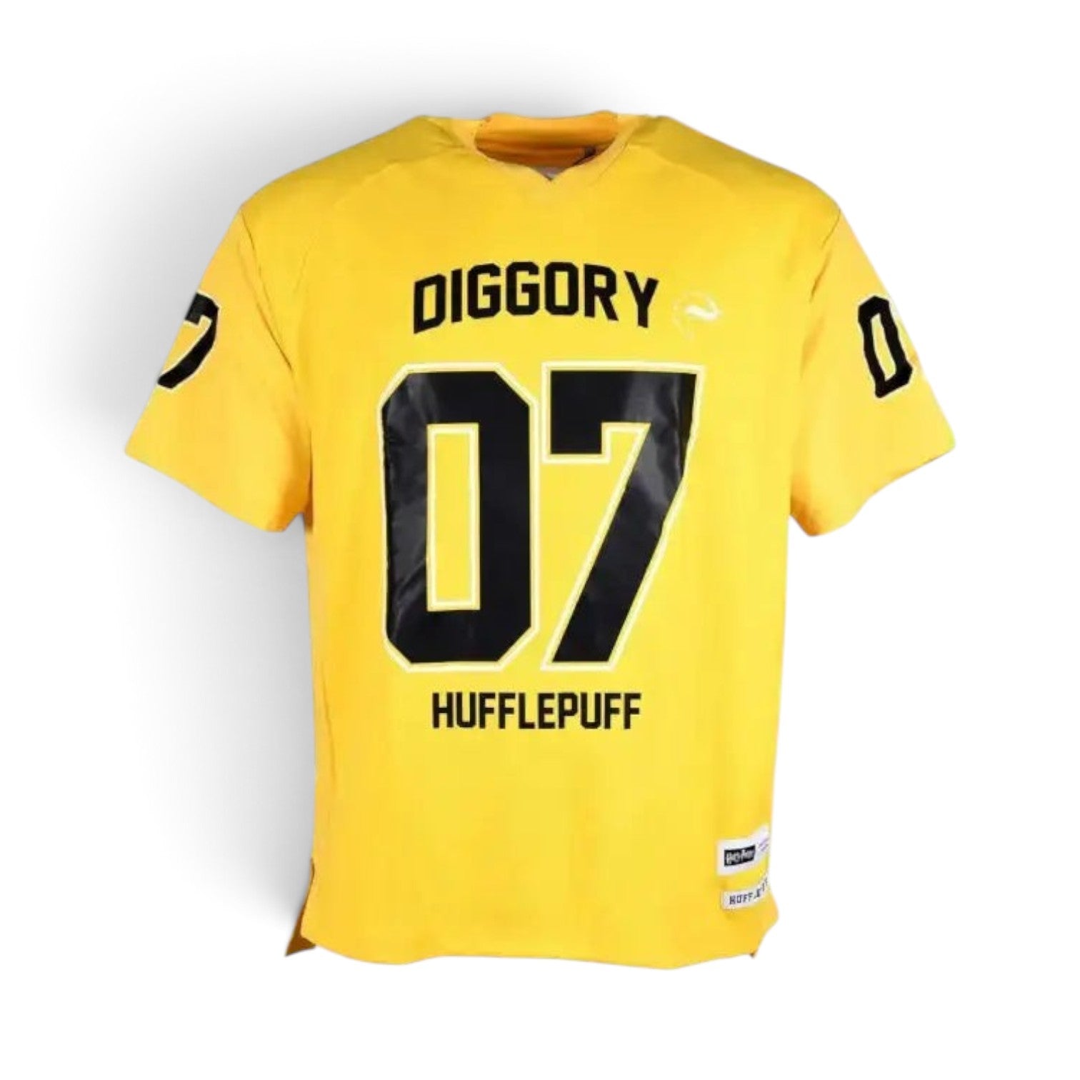 T-shirt de Quidditch La boutique Aux 2 Balais jaune et noir avec le nom Diggory et le numéro 07 de Poufsouffle
