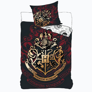 Parure Housse Couette Hogwarts Doré 140x200 cm - Coton 100% -  La boutique Aux 2 Balais