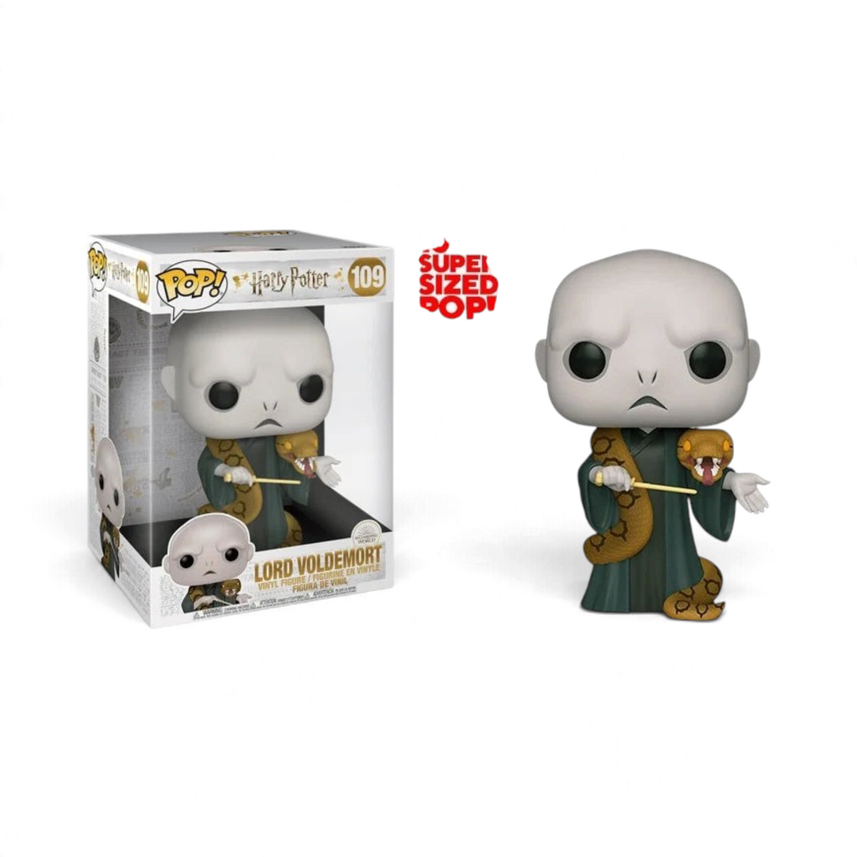 Figurine Funko POP Jumbo Lord Voldemort avec Nagini, 25 cm, La boutique Aux 2 Balais, Harry Potter