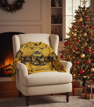 Pull Noël Poufsouffle Quidditch - Unisexe - La boutique Aux 2 Balais