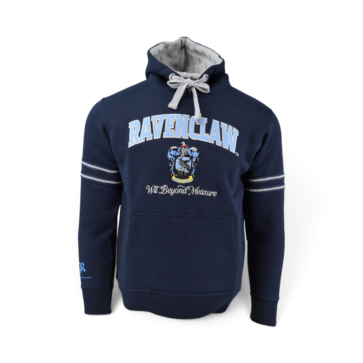 Sweat-shirt à capuche bleu marine Serdaigle La boutique Aux 2 Balais avec blason brodé et inscription Ravenclaw