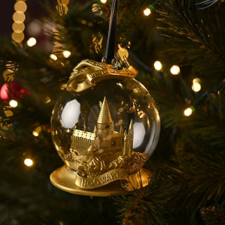 Boule de Noël Château Poudlard Doré - Harry Potter