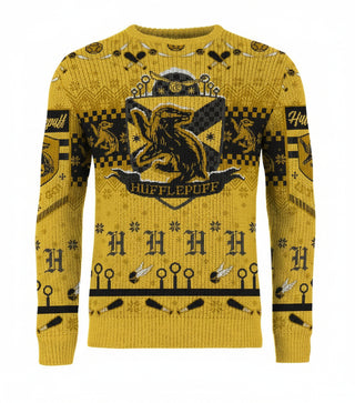Pull Noël Poufsouffle Quidditch - Unisexe - La boutique Aux 2 Balais